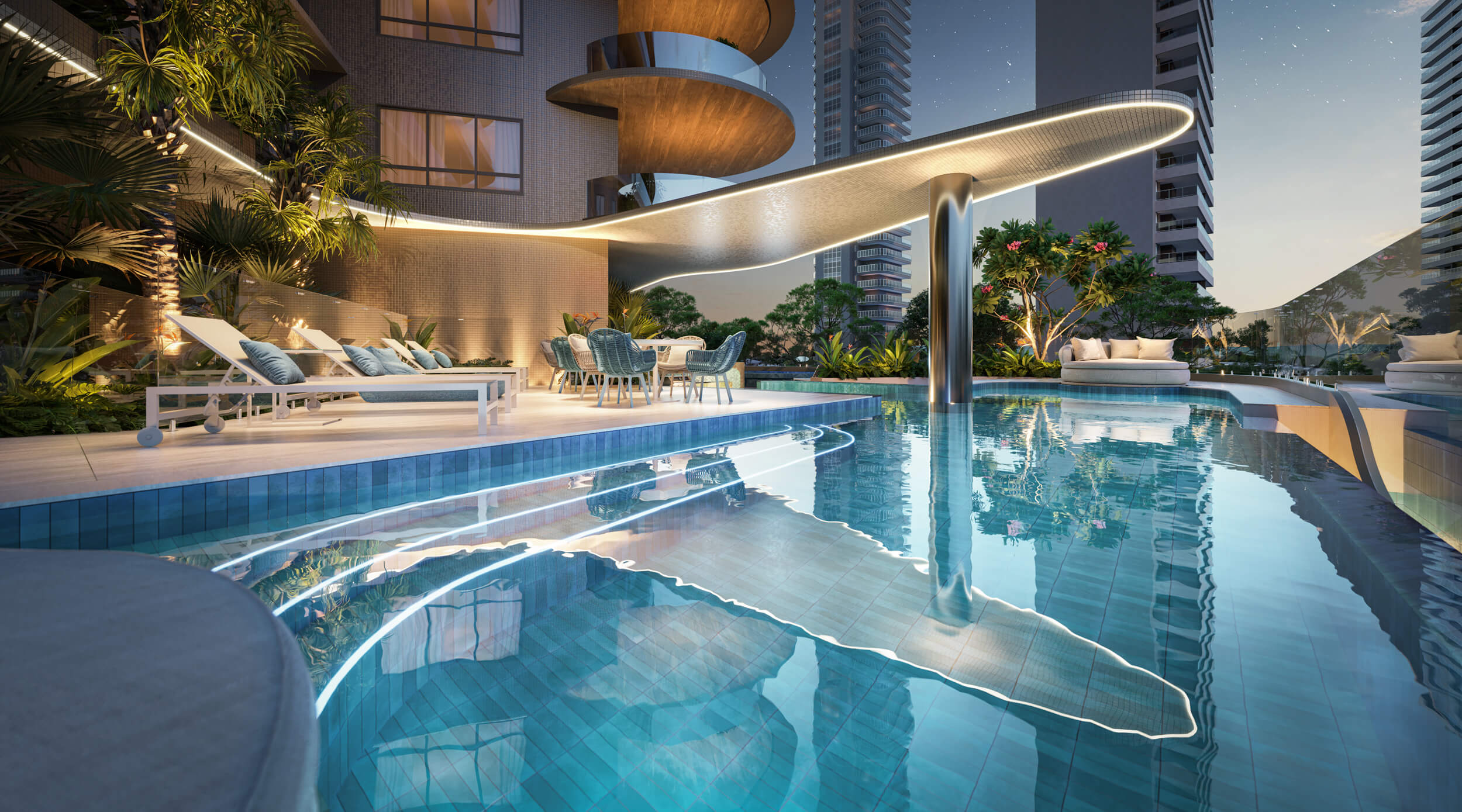 Piscina com borda infinita do One Haus