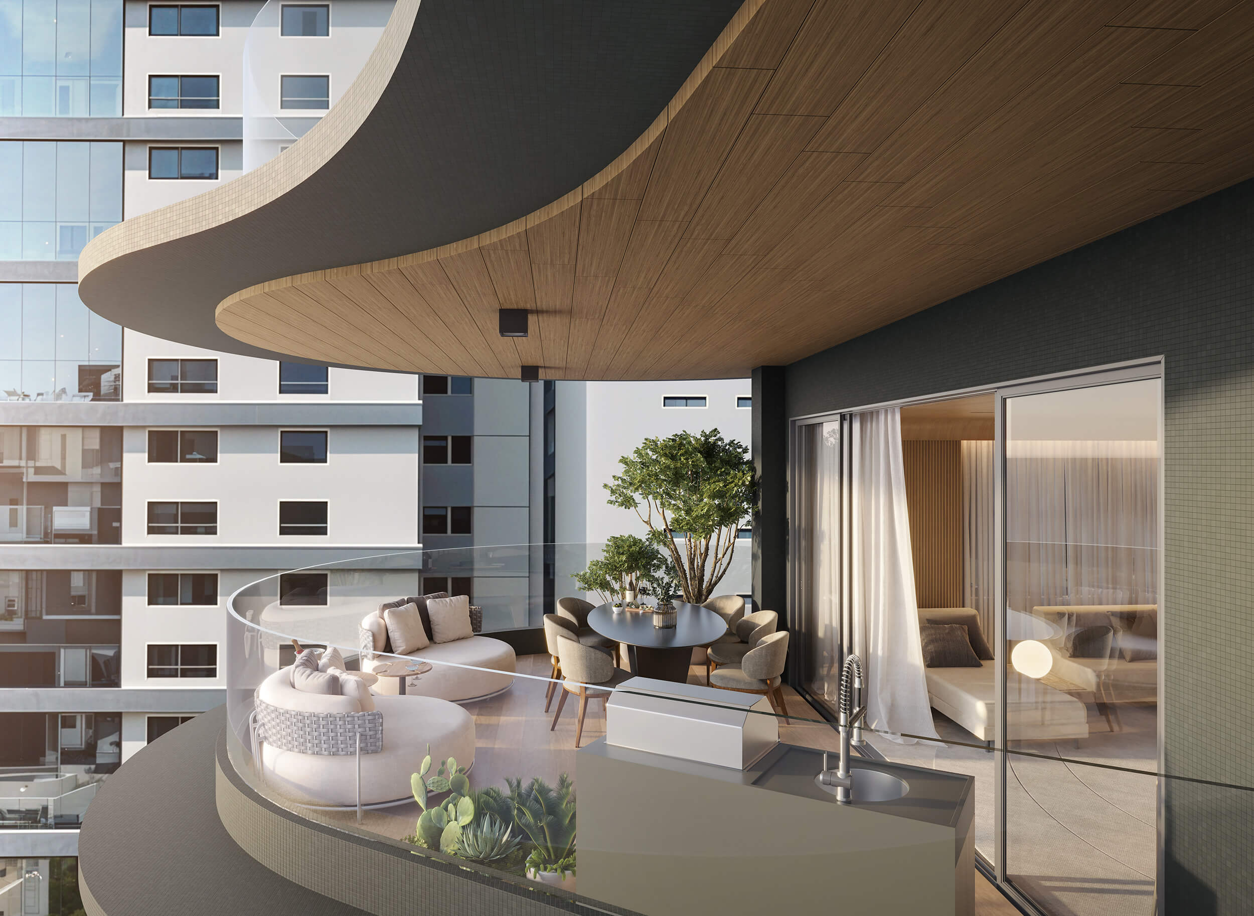 Varanda tipo 110m² One Haus